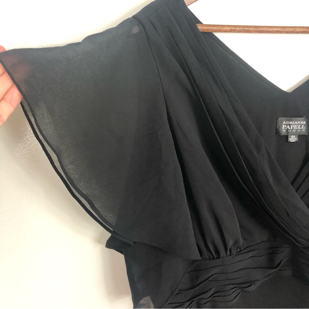 Adrianna Papell Woman Chifon Ruffle Dress Size 16W - Picture 3 of 7